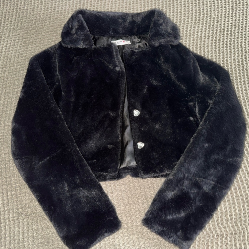 Knitworks Elegant Black Faux Fur Coat